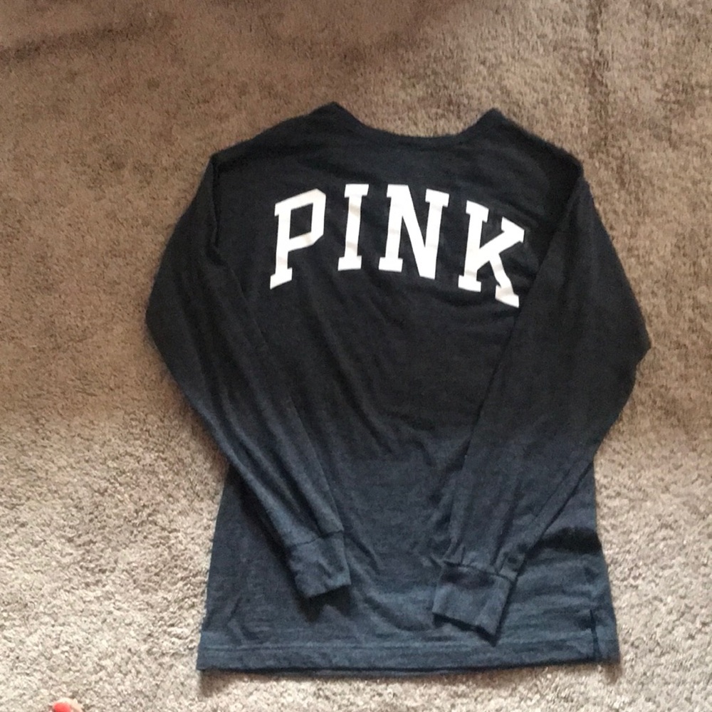 PINK button up Hensley long sleeve tee